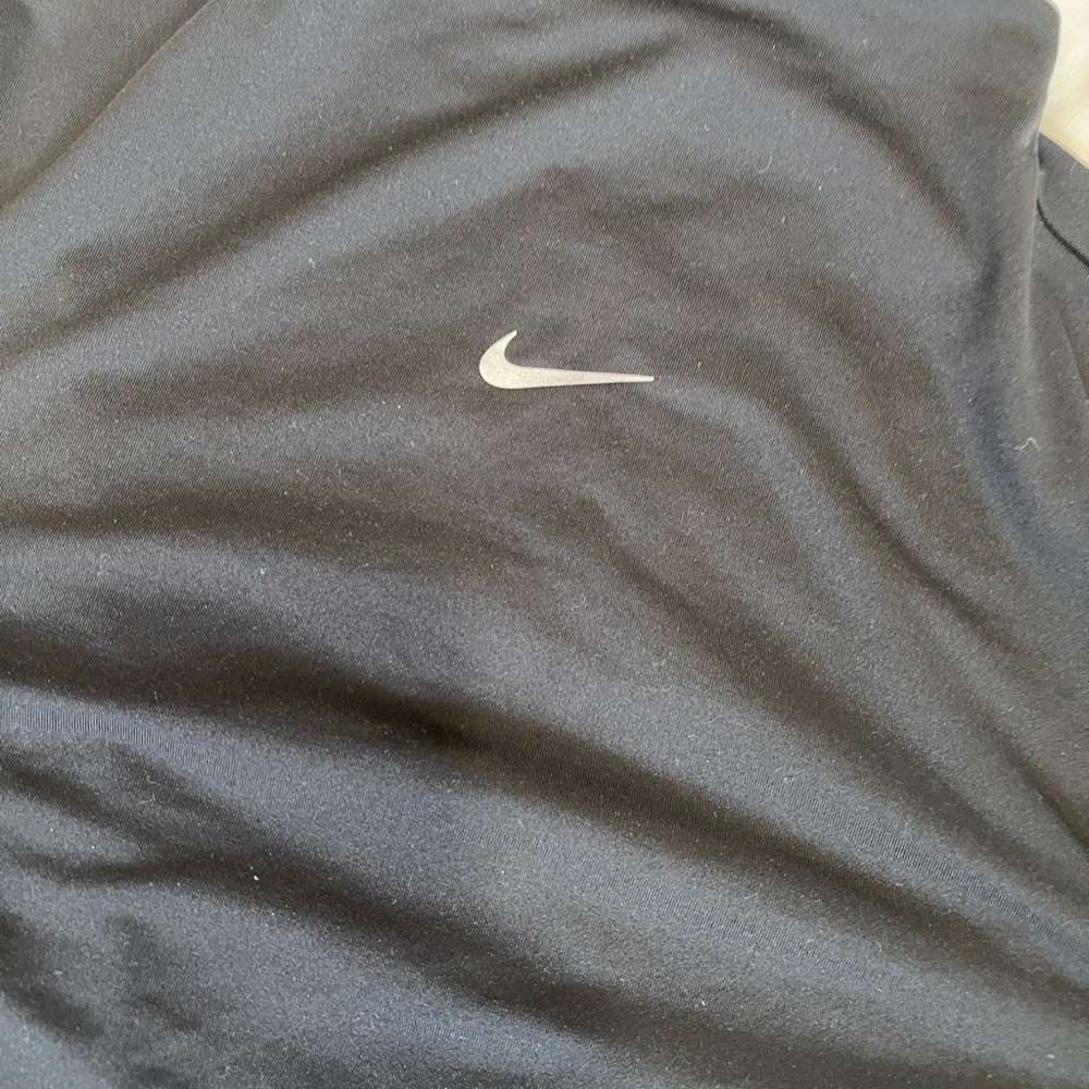 Nike Women's Black Long Sleeve Crop Top with Swoosh - Picture 2 of 6